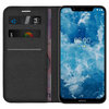 Leather Wallet Case & Card Holder Pouch for Nokia 8.1 - Black